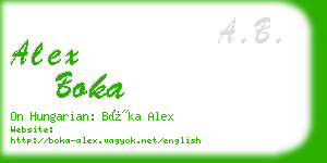 alex boka business card